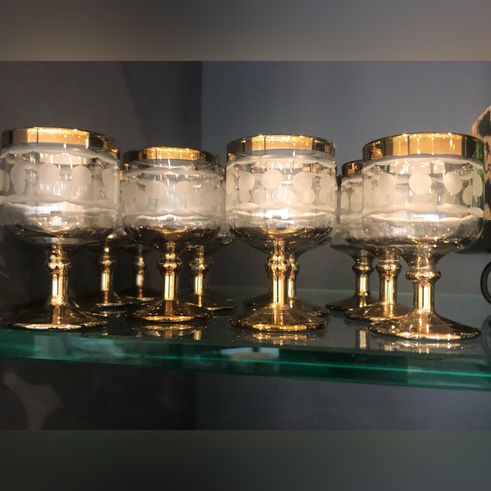 13 Russian gold Shot glasses